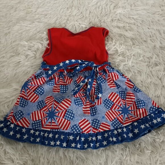 Ann Loren USA Flag Dress 24MOS 4th July Patriotic America - Picture 1 of 5
